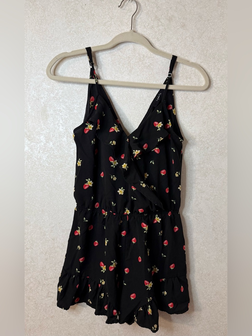 Black Strawberry Romper